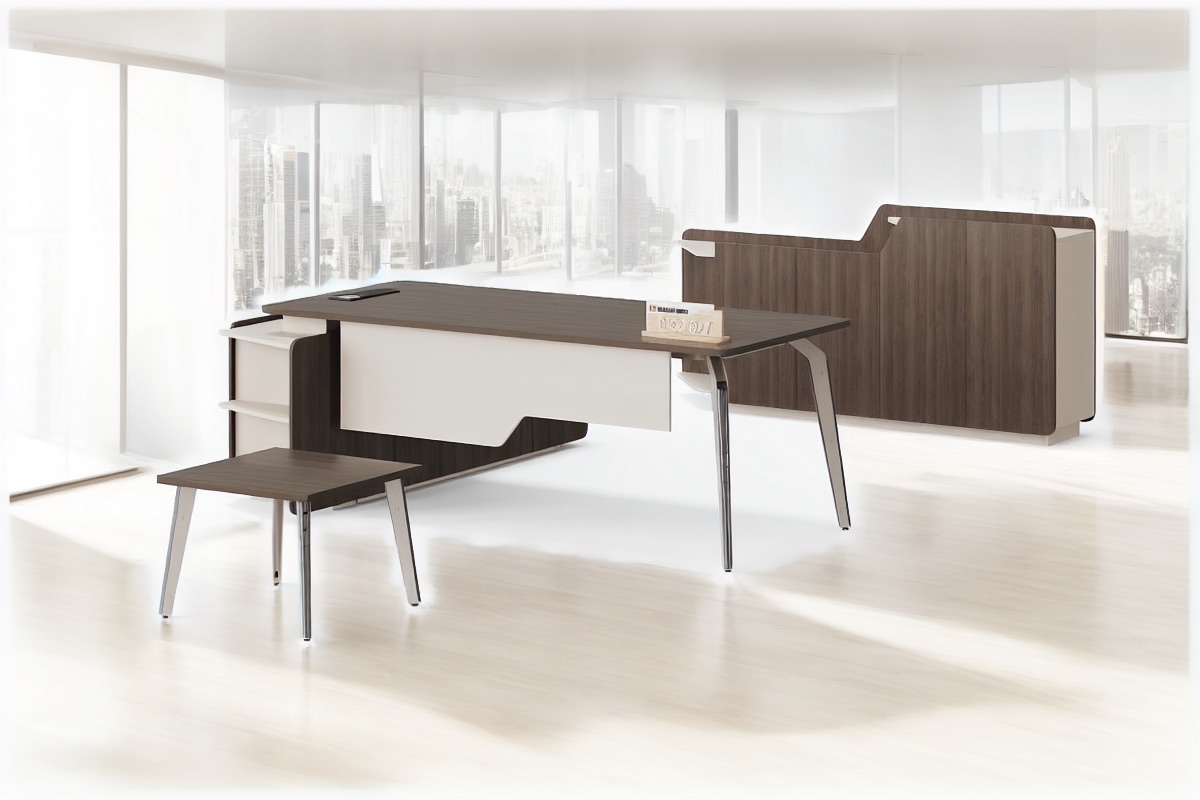 Executive Desk + Side Cabinet — office scene