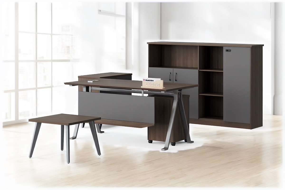 Manager Desk with Side Cabinet — office scene