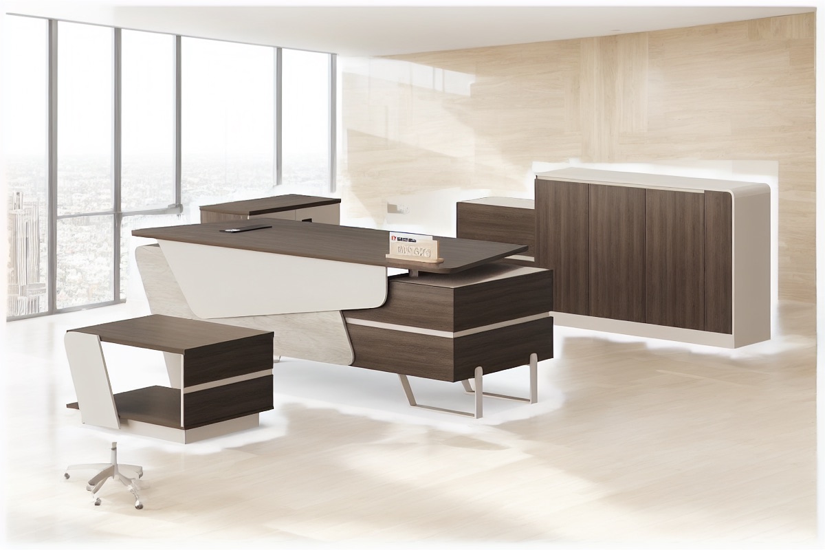 Manager Desk with Side Cabinet — office scene
