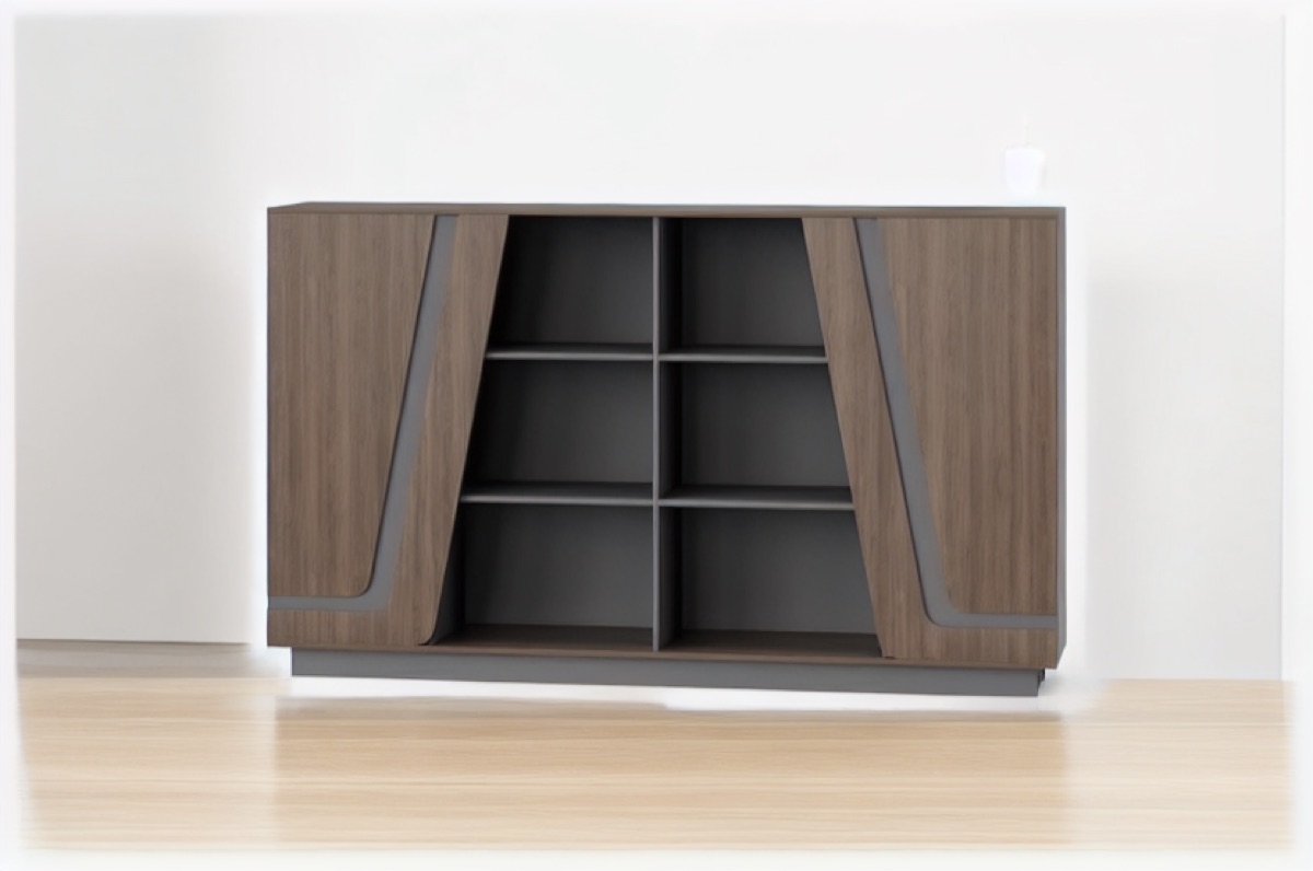 Kabinet Kantor G28 + Pintu Geometris & Aksen Abu — situasi kantor