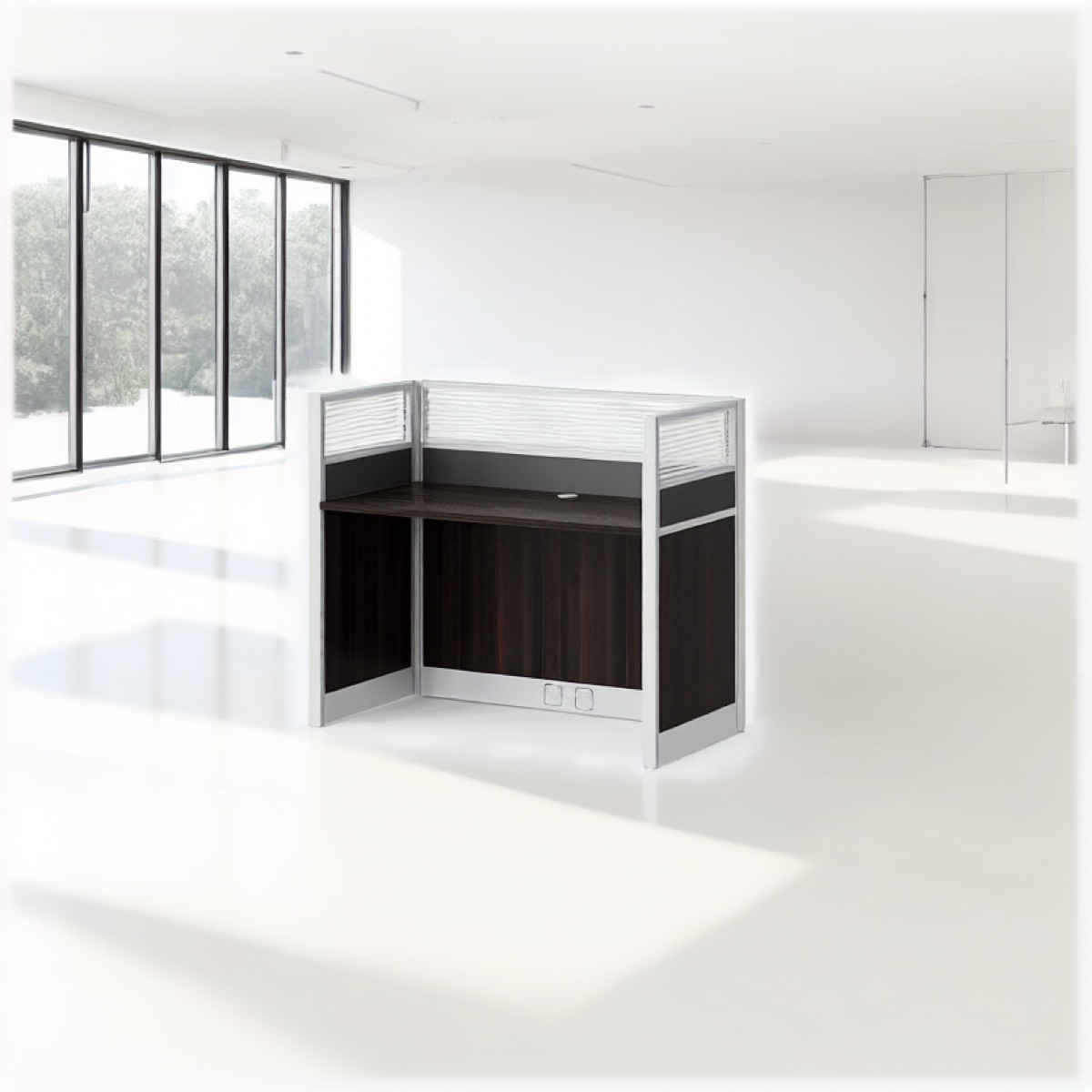 4-Seat Staff Bench Desk — office scene